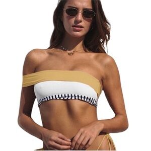 NWT Sabo Swim Skirt One Shoulder Bikini Top